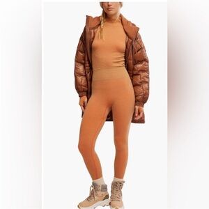 Free People Cool Down Wool Base Layer leggings. NWT. Camel Heather
